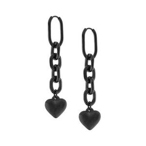 Gothic Punk Heart Chunky Chain Earrings, Gothic Emo Punk Grunge Y2k